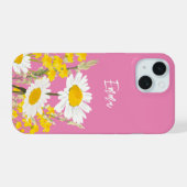 Moderne Wildblumen für Monogramm iPhone 15 Hülle (Rückseite (Horizontal))