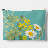 Moderne Wildblumen für Monogramm Zubehörtasche (Rückseite)