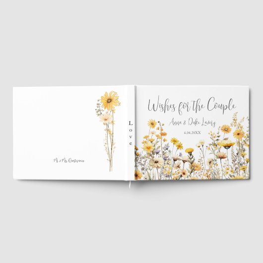 Moderne Wildblumen Gästebuch (Voll)