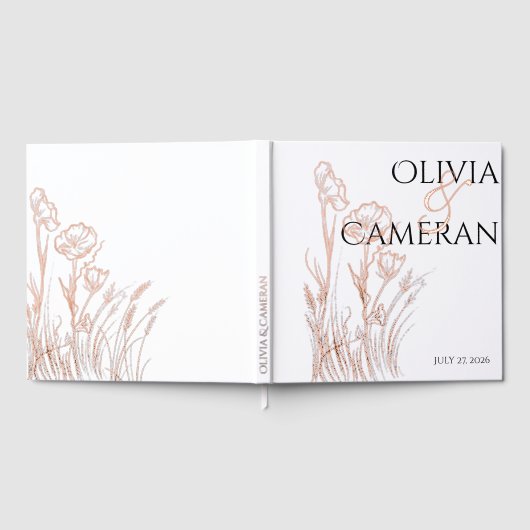 Moderne Wildblumen Gästebuch (Voll)