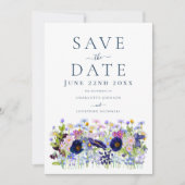 Moderne Wildblumen-Hochzeit Save The Date (Vorderseite)