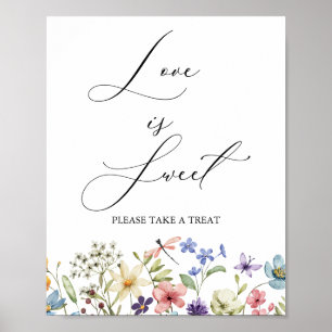 Moderne Wildblumen-Hochzeitsdusche Love is Swe Poster