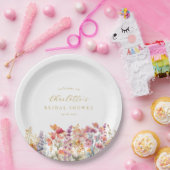 Moderne, wildblumen-Hochzeitsdusche-Willkommen Pappteller (Party)