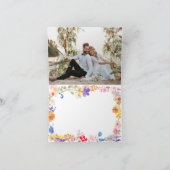 Moderne Wildblumen im Frühling Fotos Hochzeit Dankeskarte (Innenseite)