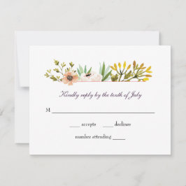 Moderne Wildblumen im Wasserbereich RSVP Karte