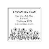 Moderne Wildblumen Individuelle Name Rücksendeadre Gummistempel (Prägung)