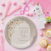 Moderne Wildblumen Ivory Boho Arch Brautparty Pappteller (Party)