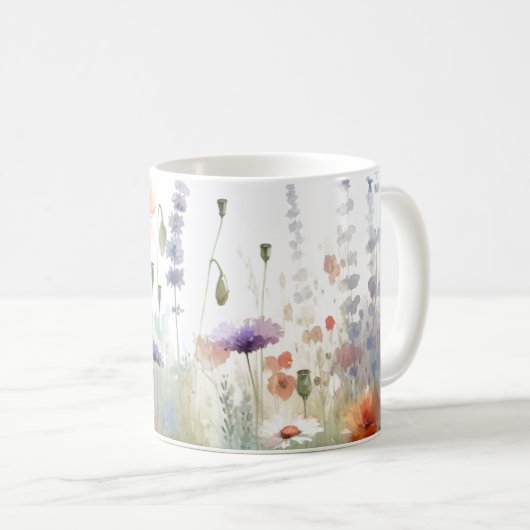 Moderne Wildblumen Kaffeetasse (VorderseiteRechts)