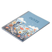 Moderne Wildblumen mit Blumenbezug Personalisiert Notizblock (Linke Seite)