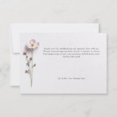 Moderne Wildblumen mit Pastellfarben Dankeskarte (Rückseite)