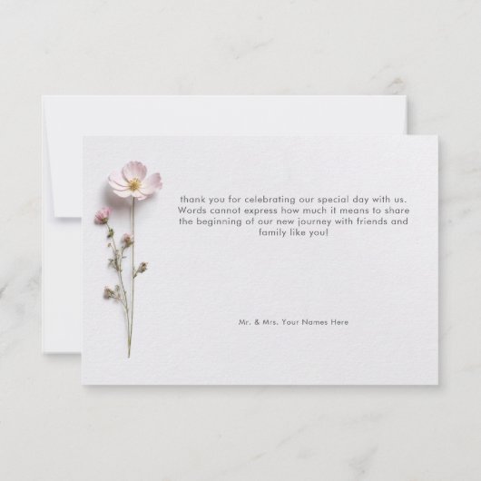 Moderne Wildblumen mit Pastellfarben Dankeskarte (Rückseite)