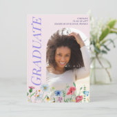 Moderne Wildblumen Rosa Abschluss 2025 Arch Foto Ankündigung (Stehend Vorderseite)