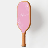 Moderne Wildblumen-Rosa-Script-Name Elegante Flora Pickleball Schläger (Links)