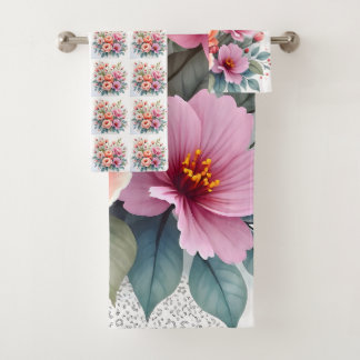 Moderne Wildblumen Schöne Luxus-Kollektion Badhandtuch Set
