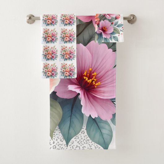 Moderne Wildblumen Schöne Luxus-Kollektion Badhandtuch Set (Insitu)