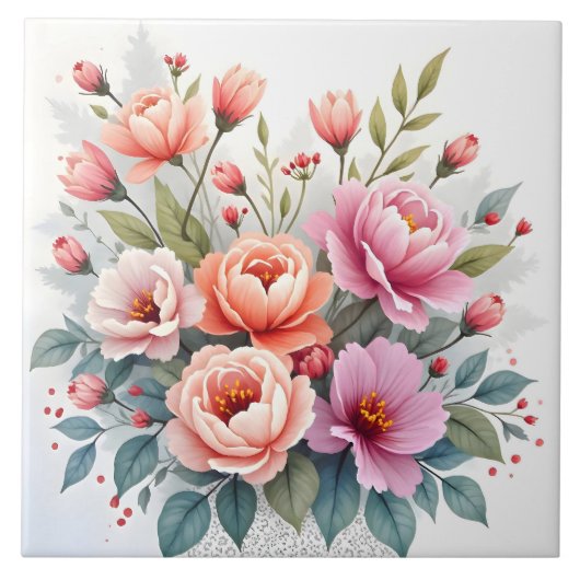 Moderne Wildblumen Schöne Luxus-Kollektion Fliese (Vorderseite)