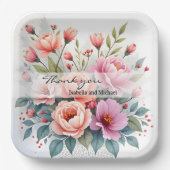 Moderne Wildblumen Schöne Luxus-Kollektion Pappteller (Vorderseite)