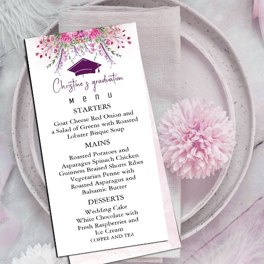 Moderne Wildblumen Sommermenü Abschluss Menükarte