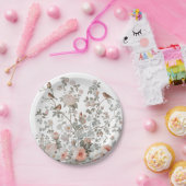 Moderne Wildblumen & Vögel Geburtstag oder Dusche Pappteller (Party)