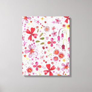 Moderne Wildblumen-Wasserfarbe Leinwanddruck
