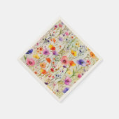 Moderne Wildblumen Wasserfarbmuster Serviette (Ecke)