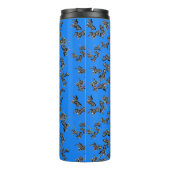 Moderne wilde blaue Zebra Thermosbecher (Rückseite)