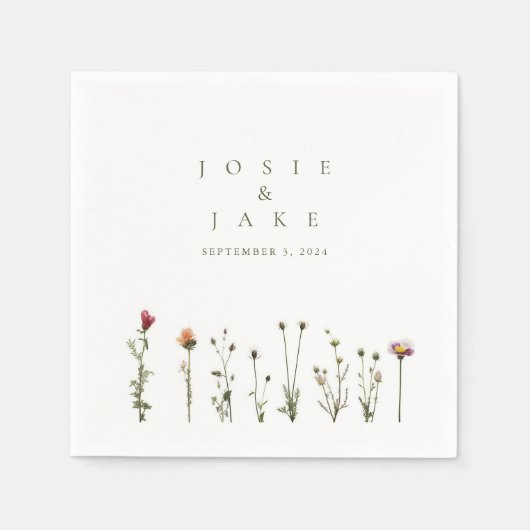 Moderne wilde Blume Napkins Serviette (Vorderseite)