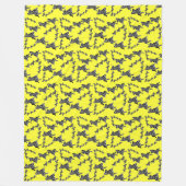 Moderne wilde gelbe Zebra Fleecedecke (Vorderseite)