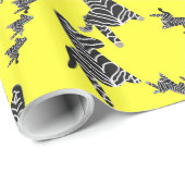 Moderne wilde gelbe Zebra Geschenkpapier (Rolleneckpunkt)