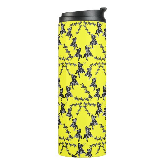 Moderne wilde gelbe Zebra Thermosbecher (Nach links gedreht)