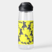 Moderne wilde gelbe Zebra Trinkflasche (Rückseite)