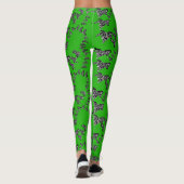 Moderne wilde grüne Zebra Leggings (Rückseite)