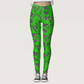 Moderne wilde grüne Zebra Leggings (Vorderseite)