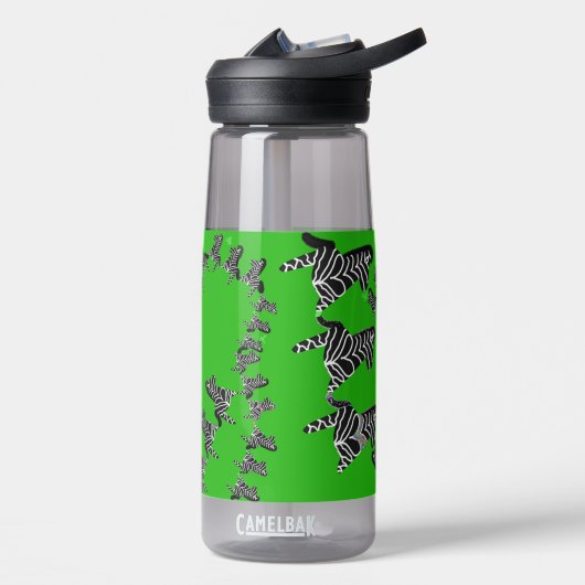 Moderne wilde grüne Zebra Trinkflasche (Links)