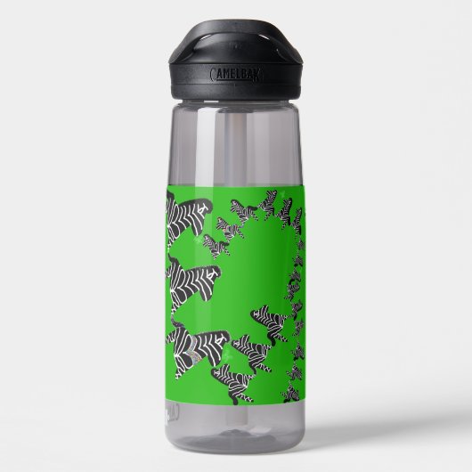Moderne wilde grüne Zebra Trinkflasche (Rückseite)