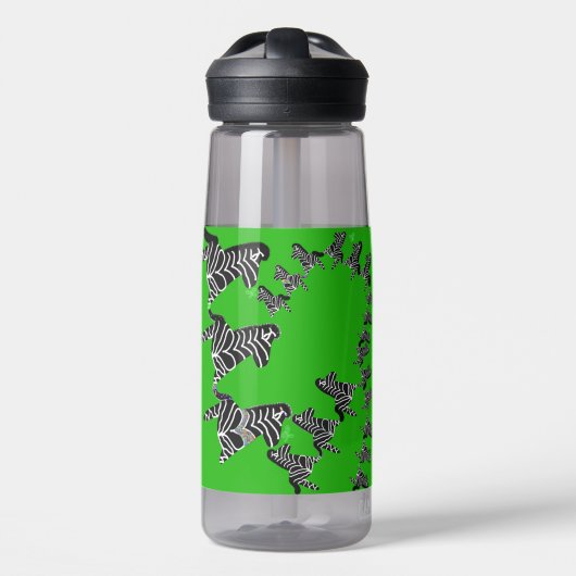 Moderne wilde grüne Zebra Trinkflasche (Vorne)