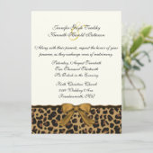 Moderne wilde Jaguar-Muster-Hochzeits-Einladung Einladung (Stehend Vorderseite)