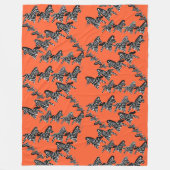 Moderne wilde orange Zebra Fleecedecke (Vorderseite)
