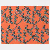 Moderne wilde orange Zebra Fleecedecke (Vorderseite (Horizontal))