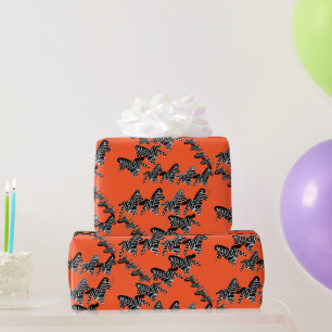 Moderne wilde orange Zebra Geschenkpapier