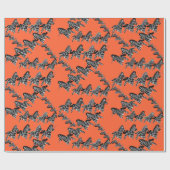 Moderne wilde orange Zebra Geschenkpapier (Flach)