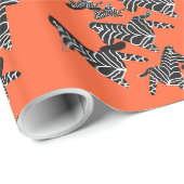 Moderne wilde orange Zebra Geschenkpapier (Rolleneckpunkt)