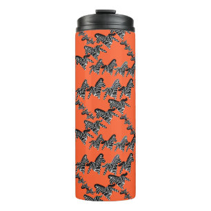 Moderne wilde orange Zebra Thermosbecher