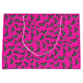 Moderne wilde rosa Zebra Große Geschenktüte (Vorderseite)