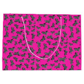 Moderne wilde rosa Zebra Große Geschenktüte (Rückseite)