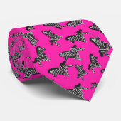 Moderne wilde rosa Zebra Krawatte (Gerollt)