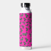 Moderne wilde rosa Zebra Trinkflasche (Links)