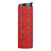 Moderne wilde rote Zebra Thermosbecher (Nach links gedreht)