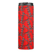 Moderne wilde rote Zebra Thermosbecher (Rückseite)