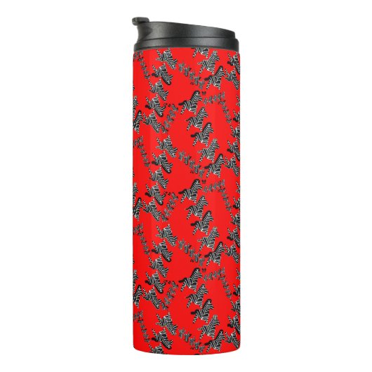 Moderne wilde rote Zebra Thermosbecher (Nach rechts gedreht)